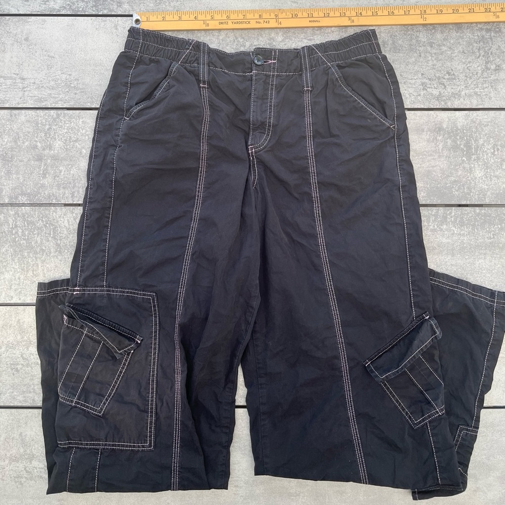 BDG Cargo Skater Utility Pants Womens Medium Black Cotton Pink Y2K Grunge Baggy